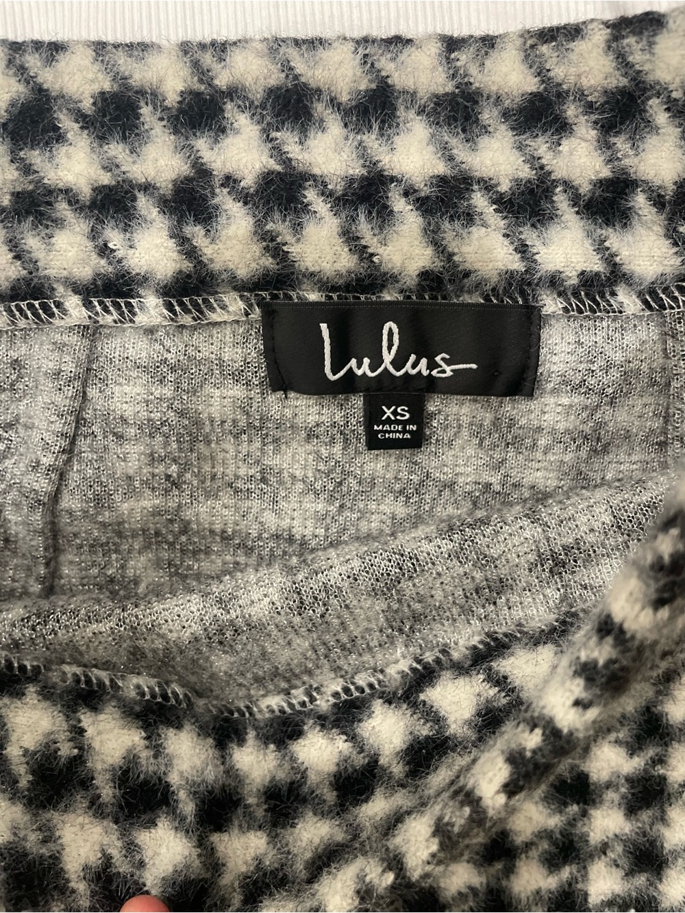 Lulu's Black & White Houndstooth Mini Skirt - Picture 2 of 3
